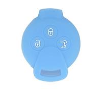 BROVACS Silicone Cover Protector Case Holder Skin Jacket Compatible with MERCEDES BENZ SMART Fortwo 3 Button Remote Key Fob CV4953 Light Blue