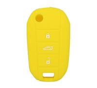 BROVACS Silicone Cover Protector Case Holder Skin Jacket Compatible with PEUGEOT CITROEN 3 Button Flip Remote Key Fob CV4300 Yellow