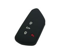 BROVACS Silicone Cover Protector Case Holder Skin Jacket Compatible with VOLKSWAGEN Golf 8 MK8 ID.4 Tiguan SEAT SKODA 4 Button Smart Remote Key Fob CV2805 Black