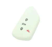 BROVACS Silicone Cover Protector Case Holder Skin Jacket Compatible with VOLKSWAGEN Golf 8 MK8 ID.4 Tiguan SEAT SKODA 4 Button Smart Remote Key Fob CV2805 White