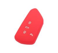 BROVACS Silicone Cover Protector Case Holder Skin Jacket Compatible with VOLKSWAGEN Golf 8 MK8 ID.4 Tiguan SEAT SKODA 4 Button Smart Remote Key Fob CV2805 Red