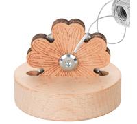 BROVITI Daisy Wood Carving Thread Cutter Tabletop Yarn Cutter Thread Cutting Tools with Blade Saver and Wooden Holder for Sewing Craft Supplies, XH-432