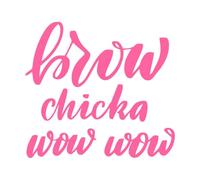 brow Chicka Wow Wow Vinyl Wall Stickers 42x46.3cm Equipped with Transfer Film kit Pink
