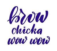 brow Chicka Wow Wow Vinyl Wall Stickers 54.6x60.2cm Wall beautification DarkBlue