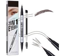 Brow Contouring Pen, Microblading Eyebrow Pen, Magic Eyebrow Pencil, Brow Pencil 2-in-1 Dual-Ended for Women, Last All Day Makeup (Dark Brown)
