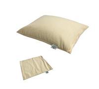 Brow Farm Buckwheat Hull- Filled Small Pillow plus EXTRA CASE | 51×46cm | Adjustable Loft | Natural Support Pillow with 100% Cotton Covers