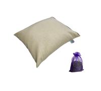Brow Farm Buckwheat Hull-Filled Small Pillow with Lavender Bag - Sobakawa Style (51×46×12 cm) | Adjustable Loft | 100% Cotton Zip Cover | Natural, Breathable Support Pillow