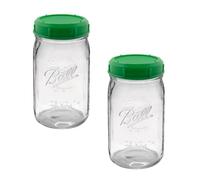Brow Farm Sprouting Jar & Lid Set - Pack of 2 (800 ml each) | Wide-Mouth Glass Jars with BPA-Free Sprouting Lids | For Sprouting, Rinsing & Draining Seeds, Beans & Microgreens at Home