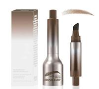 Brow-Fection Angled Brush & Dip - Dual-Ended Defining Tool for Feathery Brows with Natural Light Brown Shade, 1.2ml Tube for Precise Everyday Eyebrow Grooming and Shaping, Fine Brush for Detailed
