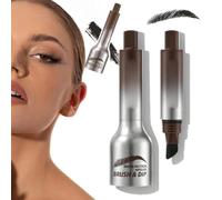 Brow-Fection Angled Brush & Dip, Liquid Eyebrow Brush, Waterproof Long Lasting Smudge Proof Brow Pencil with Square Brush and Dip for Eyebrows, Sideburns and Beard (Chocolate)