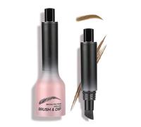 Brow-Fection Angled Brush & Dip - Waterproof Eyebrow Tint Kit For Defined, Natural-Looking, Long-Lasting Brows with Precision Tip & Dark Brown Pencil Powder Pomade Palette