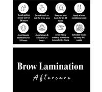 Brow Lamination Aftercare Card | 50 Pack | 2x3.5 Inch Business Card Size | Lash Lift and Tint, Black & White Simple Design with Illustration & Instruction