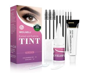 Brow & Lash Tint Kit, 2-In-1 Professional Black Eyebrow & Eyelash Dye Kit, Lasting for 6 Weeks, Salon Home Use DIY Hair Dyeing for Full Brows & Volume Lashes 7ml