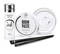 Brow Mapping Kit: White Paste, 30m String, 2 Brushes, Microblading
