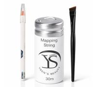 Brow Mapping String Kit - 30m Pre-Ink Brow Mapping String, White Mapping Pencil & Angled Brow Brush for Precise Eyebrow Mapping | Ideal for Microblading, Before Brow Tinting & Brow Design