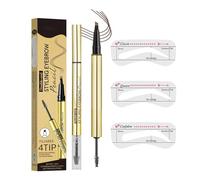 Brow Pencil Smudge-Proof Sweatproof Cosmetics | Double-Ended 4-Fork Eye Brow Gel Pen Ladies Men Daily Travel Commuting Work Business Dating Photoshoot Gym Sports Workout