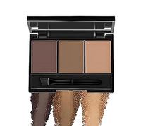 Brow Powder Kit for Sculpting, Filling & Defining Eyebrows, Includes Brush and Mirror, Waterproof(Deep Espresso+Velvety Mocha+Soft Caramel)
