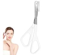 Brow Shaping Scissors, Precision Eyebrow Scissors with Comb, Stainless Steel Eyebrow Trimmer for Shaping and Grooming, Non-Slip Handle Facial Hair Trimmer Tool White