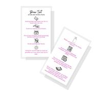 Brow Tint Aftercare Instruction Cards | 50 Pack | Physical Printed 2 x 3.5” inches Business Card Size |At Home DIY Brow Tint Henna |Snatched Brows Holographic Look Design (White & Pink)