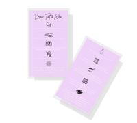 Brow Tint and Wax Aftercare Instruction Cards | 50 Pack | Physical Printed 2x3.5” inches Business Card Size | Starter Lift Kit with Tint at home diy aftercare supplies | Lavender Purple Design
