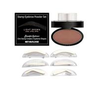 Browfico Eyebrow Stamp, Browfi Eyebrow Stamp Kit with Waterproof Eyebrow Seal Stamp Powder & Stencil, Complete Tinting Kit for Flawless Makeup, Beginner-Friendly Brow Defining Tool ，Light Brown