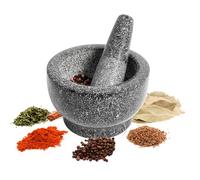 Browin 312008 Kitchen Solid Polished Granite Pestle and Mortar Natural Stone Heavy