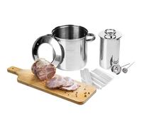 Browin 313016 Komplettes Set von 1,5 kg Schinkenkocher aus Edelstahl Wassermantel, mit einem Topf Thermometern Ham Cooker, 18/8 Stainless Steel