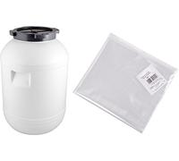 Browin 360020 Storing Cabbage, Fermentation Container, Bucket Water Butt Tap Wine, Plastic Barrel 20L, White