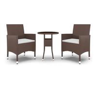 (brown, Ø 60 cm table/3) vidaXL Garden Bistro Set Furniture Multi Colours 3/5 Piece Ø 60/80 cm Table