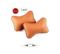 (brown 1 pair) 1 Pair Luxury Linen Material Car Headrest Pillow Unisex Breathable Auto