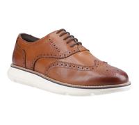 (Brown, 10 (Adults')) Hush Puppies Zach Leather Men's Tan/White Brogues Shoes