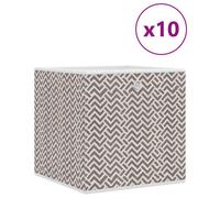 (brown, 10 pcs) vidaXL Foldable Storage Boxes Storage Cube Storage Organiser Non-woven Fabric