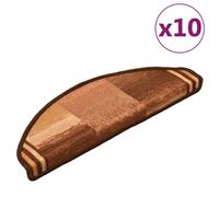 (brown, 10 pcs) vidaXL Self-adhesive Stair Mats Carpet Stair Treads Stair Step Protector Rug
