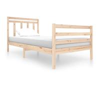 Bed Frame Brown Solid Pine Wood Queen 155.5x205.5x100cm Slatted Headboard XL
