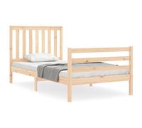 (brown, 100 x 200 cm) vidaXL Bed Frame Bed Base Wooden Platform Bed with Headboard Double Solid Wood