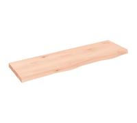 vidaXL Wall Shelf 100x30x(2-4) cm Untreated Solid Wood Oak