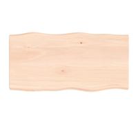 Vidaxl Table Top 100X50X4 Cm Untreated Solid Wood Oak Live Edge, Brown