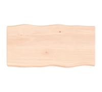 vidaXL Table Top 100x50x6 cm Untreated Solid Wood Oak Live Edge