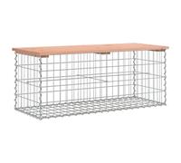 (brown, 103 x 44 x 42 / 100 x 40 x 40 cm) vidaXL Garden Bench Park Outdoor Bench Seat Gabion Design Solid Wood Pine