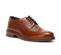 (Brown, 11 (Adults')) Ben Sherman Archie Brogue Leather Men's Tan Lace-Up Shoes