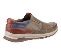 (Brown, 11 (Adults')) Hush Puppies Cole Leather Men's Khaki/Navy/Tan Leather Mix Loafers