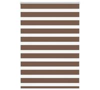 vidaXL Zebra Blind Brown 110x100 cm Fabric Width 105.9 cm Polyester