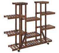 (brown, 110 x 25 x 115 cm/with wheels) vidaXL Flower Stand Plant Stand Flower Pot Holder Planter Rack Solid Wood Fir