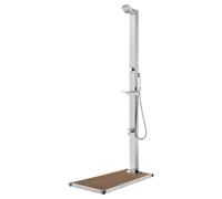 (brown, 110 x 62 x 5 cm) vidaXL Garden Shower with Base Stainless Steel Brown/Grey 110x62x5/80x62x5 cm