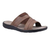 (Brown, 12 (Adults')) Hush Puppies Archer Leather Men's Tan Sandals