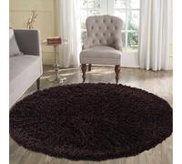 (Brown, 120 x 120 (Round) (4ft x 4ft)) Living Room Rugs Large Plain Shaggy Rugs Runners