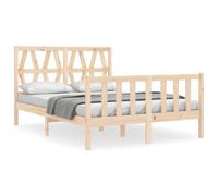 (brown, 120 x 190 cm) vidaXL Bed Frame Platform Bed with Headboard Black Small Single Solid Wood