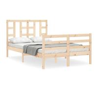 (brown, 120 x 190 cm) vidaXL Bed Frame Platform Bed with Headboard Black Super King Size Solid Wood