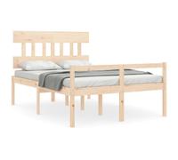 Bed Frame Bedroom Platform Bed Frame Bedstead with Headboard Solid Wood vidaXL