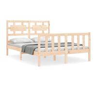 Bed Frame Bedroom Platform Bed Frame Bedstead with Headboard Solid Wood vidaXL [EEK: A]